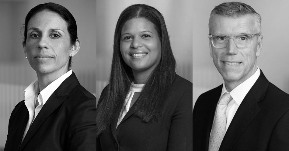 Estera launches legal services in Bermuda and Cayman.  Left to right: Alison Dyer-Fagundo; Kendra Foster; James Maitland