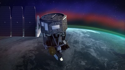 U.S. Naval Research Laboratory’s Michelson Interferometer for Global High-Resolution Thermospheric Imaging (MIGHTI) payload launched on NASA’s Ionospheric Connection Explorer (ICON) mission to study the effects of terrestrial weather and solar influences on the Earth’s ionosphere from a height of about 350 miles. (Graphic courtesy of NASA)