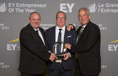 Darcy Amendt, Dennis Kellner and Brent Macklin of Arctic Spas are this year’s EY Entrepreneur Of The Year 2019 Prairies winners. (CNW Group/EY (Ernst & Young))