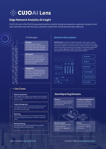 CUJO AI Launches Lens, First AI-powered Network Analytics Tool for Broadband Operators