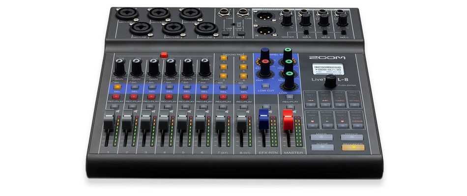 Zoom LiveTrak L-8 makes it easier than ever to mix, monitor and record professional-sounding podcasts and music performances in one portable package.​