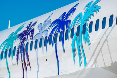 United Airlines Her Art Here California Livery with Palm Trees