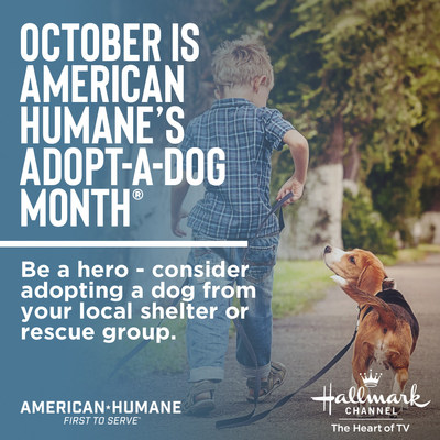 During American Humane's 38th national "Adopt-a-Dog Month," the organization and Hallmark Channel are urging animal lovers everywhere to save a life by adopting a canine companion in need of a home.