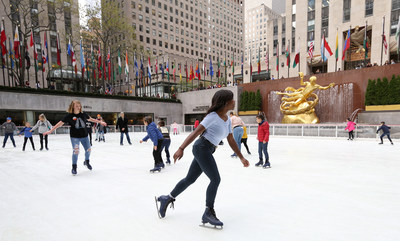 Skaters on The Rink at Rockefeller Center for the season opening on Monday, October 14, 2019 in New York. (Photo credit: Donald Traill)