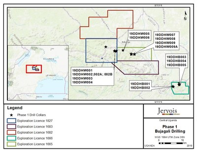 Figure 1: Phase 1 - Bujagali Drilling (CNW Group/Jervois Mining Limited)