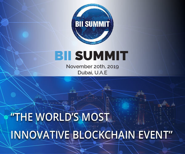 Blockchain Innovation and Investment Summit - Dubai United Arab Emirates. 20th November 2019 at the Ritz-Carlton JBR