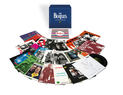 The Beatles: 'The Singles Collection' presents 46 tracks on 23 180-gram seven-inch vinyl singles in faithfully reproduced international picture sleeves, accompanied by a 40-page booklet with photos, ephemera, and detailed essays by Beatles historian Kevin Howlett. The collectible set will be released worldwide on November 22 by Apple Corps Ltd./Capitol/UMe. 'The Singles Collection' follows the September 27 release of The Beatles’ 'Abbey Road' album in a suite of Anniversary Edition packages.