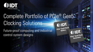 IDT Offers Complete Portfolio of PCIe Gen5 Clocking Solutions for Datacenter and Network Infrastructure