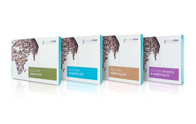 All four of Living DNA's new Genealogy and Wellbeing kits