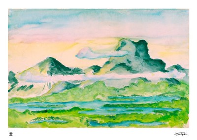 Jimi Hendrix : Watercolor Mountains