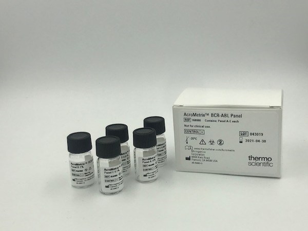 The Thermo Scientific Acrometrix BCR-ABL Panel is Thermo Fisher Scientific's the latest molecular quality control panel intended for use as an external control panel for analytical validation of BCR-ABL test methods.