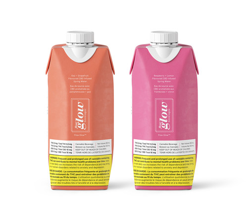 Truss Beverage Co. announces Flow Glow™, a CBD-infused spring water. At launch, Flow Glow™ will be available in two flavours: Goji+Grapefruit and Raspberry+Lemon. (CNW Group/Truss Beverage Co.)