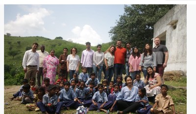 Team HPFY with students and teachers of Shiksha Kendra in Marua Village, Udaipur, India. This school was one of the HPFY Giving Day charity recipients.