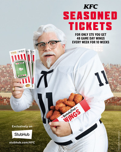 KFC introduces Seasoned Tickets – the $75 fried chicken scented package that gets fans 48 made-to-order Kentucky Fried Wings delivered hot and fresh to their door every week for 10 weeks.
