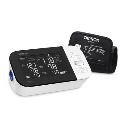 The newly redesigned Omron 10 Series Wireless Upper Arm Blood Pressure Monitor has a horizontal dual-display and stores up to 200 readings for two users. The newly redesigned Omron 10 Series Wireless Upper Arm Blood Pressure Monitor has a horizontal dual-display and stores up to 200 readings for two users.