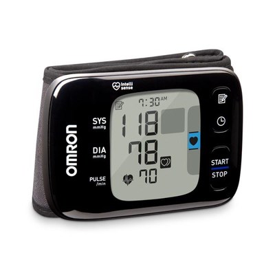 The newly redesigned Omron 7 Series Wireless Wrist Blood Pressure Monitor allows users to store, track and share readings with their physician. The newly redesigned Omron 7 Series Wireless Wrist Blood Pressure Monitor allows users to store, track and share readings with their physician.