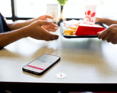 “Dine-in mobile ordering” is a new ordering option via the Chick-fil-A App that allows guests to order from a table in the restaurant and eliminates the need to stand in line or place an order at the counter.