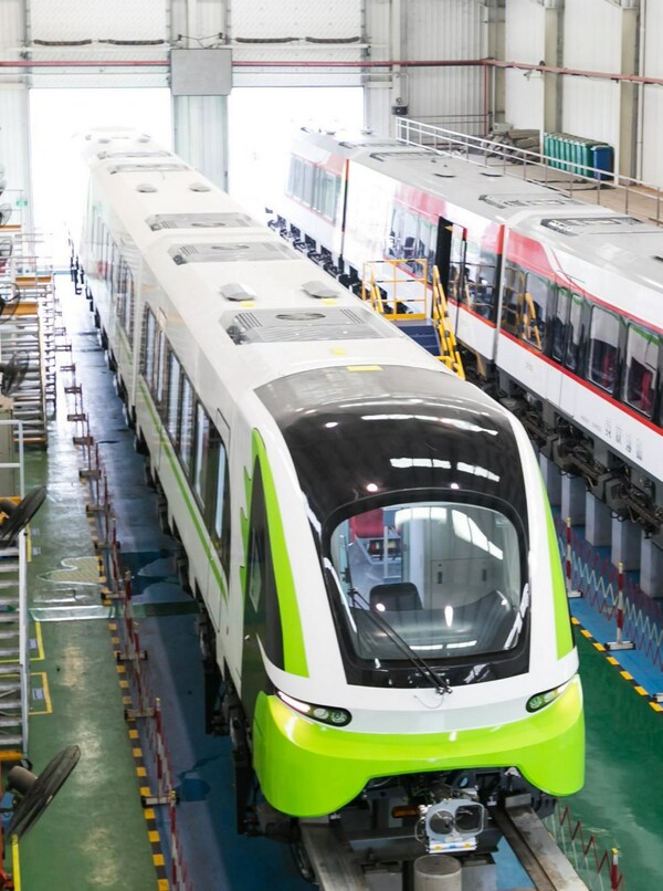 China's first self-developed magnetic levitation train for commercial use.