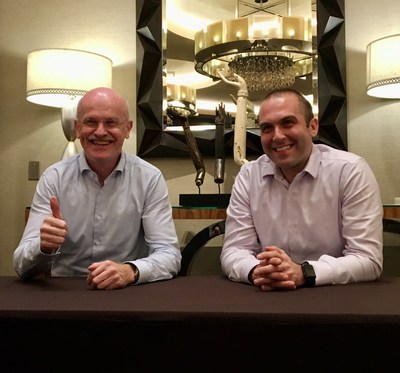 Left: Hans-Ulrich Frech, Global Vice President; GELITA. Right: Alexander Lorestani, CEO and co-founder; Geltor.