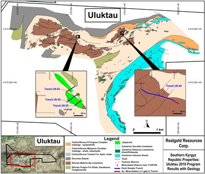 Uluktau ? 2019 Trench Program with Geology (CNW Group/Rockwealth Resources Corp.)