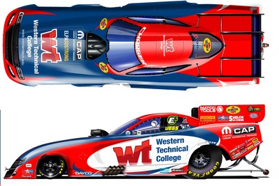 Western Technical College is sponsoring the red, white and blue wrap for the Don Schumacher Racing (DSR) Dodge Charger SRT Hellcat that will be driven by Matt Hagan during the AAA Texas National Hot Rod Association (NHRA) FallNationals this weekend.