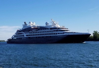 French cruise line Ponant returned to the Great Lakes and the Port of Toronto this season after several years' absence with their 5-star ship the MV Le Champlain, bringing with it 184 passengers eager to experience all that Toronto has to offer. (CNW Group/PortsToronto)