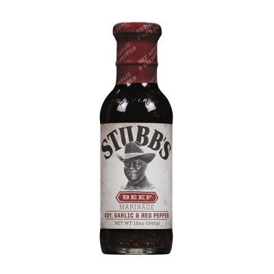 Soy, Garlic & Red Pepper Beef Marinade 12oz Bottle (PRNewsfoto/One World Foods, Inc)
