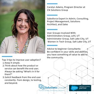 ConsultNet Welcomes Former Salesforce Consultant Carolyn Adams to Join CN Solutions Group, Overseeing the Managed Services Team