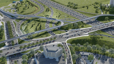Hurontario Street and Highway 403 Interchange Aerial View, Mississauga (CNW Group/Transdev)