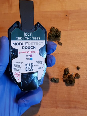 The CBD/THC Differentiation test from DetectaChem works with the MobileDetect App.