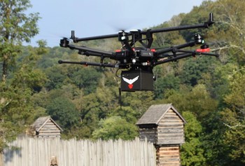 RedTail LiDAR Systems RTL-400 flying on a small drone.
