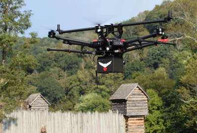 RedTail LiDAR Systems RTL-400 flying on a small drone. RedTail LiDAR Systems RTL-400 flying on a small drone.