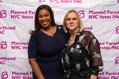 NY Attorney General Letitia James and Laura McQuade, President & CEO, Planned Parenthood NYC Votes PAC. Photo credit: Giada Paoloni