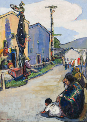 Street, Alert Bay, un rare chef-d'oeuvre d'Emily Carr peint en 1912, sera offert à la vente en salle automnale d'Heffel le 20 novembre (estimation: 2 000 000 $ - 3 000 000 $) (Groupe CNW/Maison de ventes aux enchères Heffel)