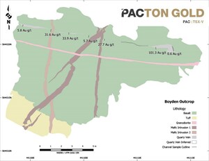 Pacton Encounters Multiple New High-Grade Gold Samples, Including 101.3 g/t Au and 33.9 g/t Au