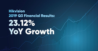 Résultats financiers du troisième trimestre de 2019 : croissance de 23,12 % par rapport à l’exercice précédent (PRNewsfoto/Hikvision Digital Technology Co)
