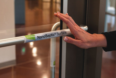 NanoSeptic skins for door handles and other high traffic touchpoints improve facility cleanliness and occupant satisfaction