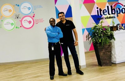 Partnering for the Future: itelbpo Head of Training and Development, Shurland Buchanan (left) hosts Co-Founder and CRO at Observe AI, Sharath Keshava Narayana, back in September during a visit at itelbpo's headquarters in Freeport, Montego Bay.