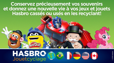 Hasbro Canada annonce son programme de recyclage de jouets et offre un service de recyclage gratuit de nos jeux et de nos jouets (Groupe CNW/Hasbro Canada Corporation)