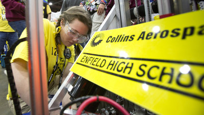 Sarah Boynton, Senior at Enfield High School in Enfield, CT and member of team 175 Buzz Robotics, makes last minute adjustments to her team’s robot prior to a competition during the FIRST World Championship last April in Detroit, Michigan. Boynton is now studying Biomedical Engineering at Worcester Polytechnic Institute and credits FIRST for her chosen field of study. Sarah Boynton, Senior at Enfield High School in Enfield, CT and member of team 175 Buzz Robotics, makes last minute adjustments to her team’s robot prior to a competition during the FIRST World Championship last April in Detroit, Michigan. Boynton is now studying Biomedical Engineering at Worcester Polytechnic Institute and credits FIRST for her chosen field of study.