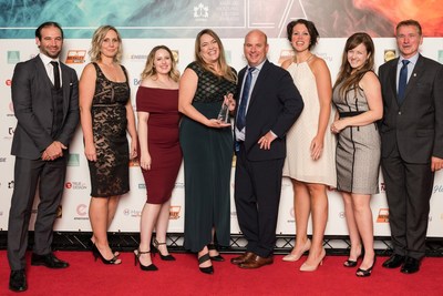 From left to right: Mark Arnold, Jan Coulis, Natalie Gillis, Amy McCansh, Ryan Dunn, Katrina Yull, Bronwyn Anderson, and Serge Desjardins. Photo credit: JVL Photography. (CNW Group/Minto Communities)