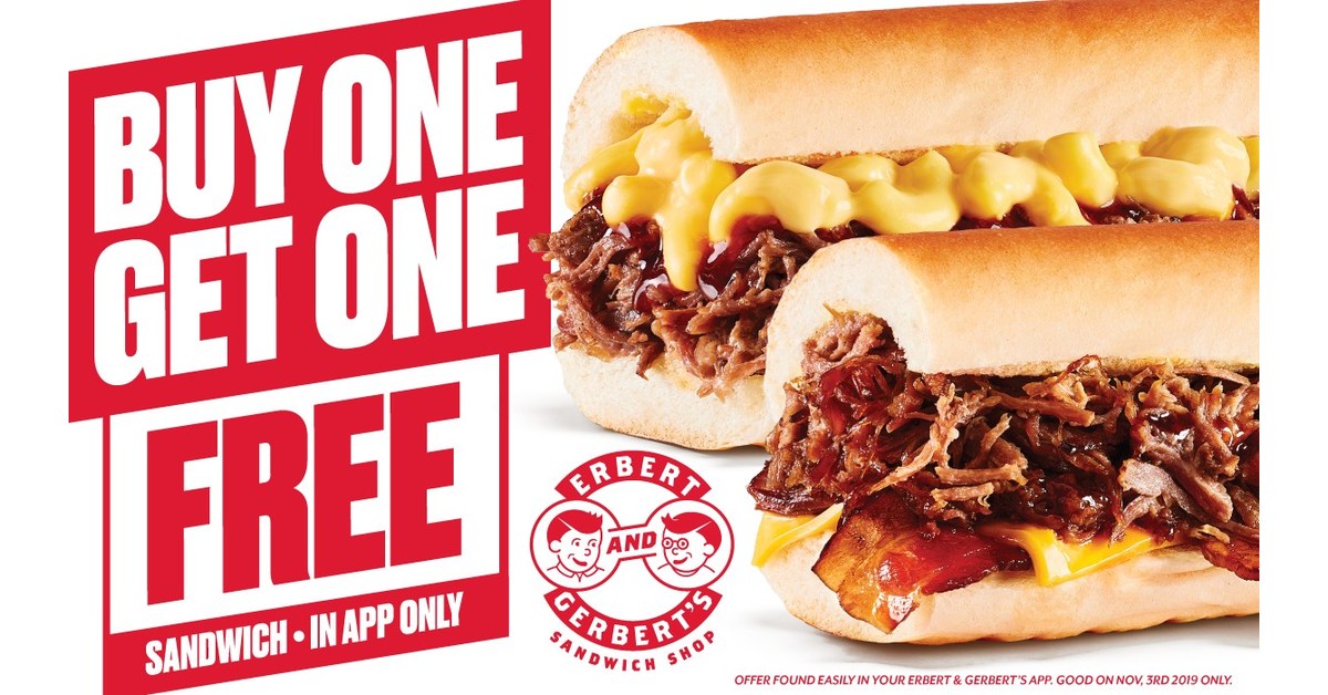 Get Two Sandwiches For The Price Of One On November 3rd At ...