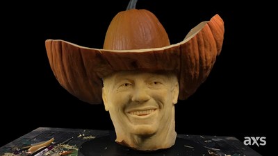 An annual tradition, AXS has created a larger-than-life pumpkin sculpture of a music icon. For 2019, the ticketing and technology company selected the best pumpkin from the patch and headed to Texas to hold court with the King of Country himself, George Strait.