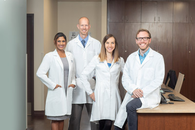 The FSUCOM faculty for the new Family Medicine Residency in Winter Haven, Fla are scheduling candidate interviews now for the inaugural residents in 2020. From left to right: Niyomi De Silva, MD; Founding Program Director Nathan Falk, MD; Ashley Wilk, DO; and Scott Garland, Pharm-D.