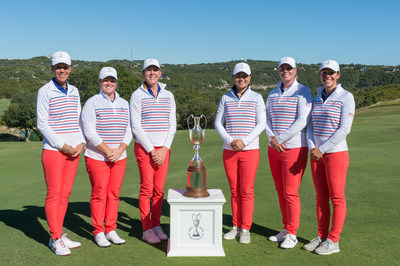 The United States of America captured the Inaugural Womens PGA Cup by four strokes over Team Canada Saturday at the Omni Barton Creek Resort & Spa. The United States Team consists of (L-R): PGA President and U.S. Team Captain Suzy Whaley of Palm Beach Gardens, Fla.; Brittany Kelly of Indianapolis, Indiana;  Ashley Grier of Springfield, Pennsylvania; Seul-Ki Park of Winchester, Massachusetts; Alison Curdt of Reseda, California; and Joanna Coe of Lutherville-Timonium, Maryland.