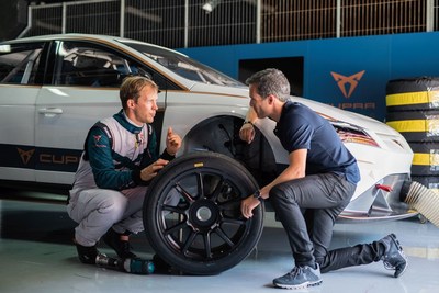 The Swedish driver is participating in the development of the first ever fully electric racecar (PRNewsfoto/CUPRA)