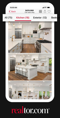 Realtor.com®'s Photo First℠ feature automatically categorizes and displays photos to simplify home search.
