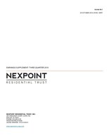 NexPoint Residential Trust, Inc. Reports Third Quarter And Year To Date 2019 Results