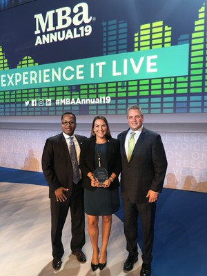 SunTrust representatives recently accepted the 2019 Mortgage Bankers Association's Diversity and Inclusion Leadership Award at the organization's annual convention and expo. From left, Anthony Weekly, Lending/CRA Strategy Manager; Sherry Graziano, Mortgage Transformation Officer; and Todd Chamberlain, Head of Consumer Lending Solutions.
