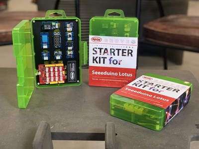 The Grove Starter Kit for Seeeduino Lotus is exclusively available at Maker Faire Shenzhen to Digi-Key's WeChat members.